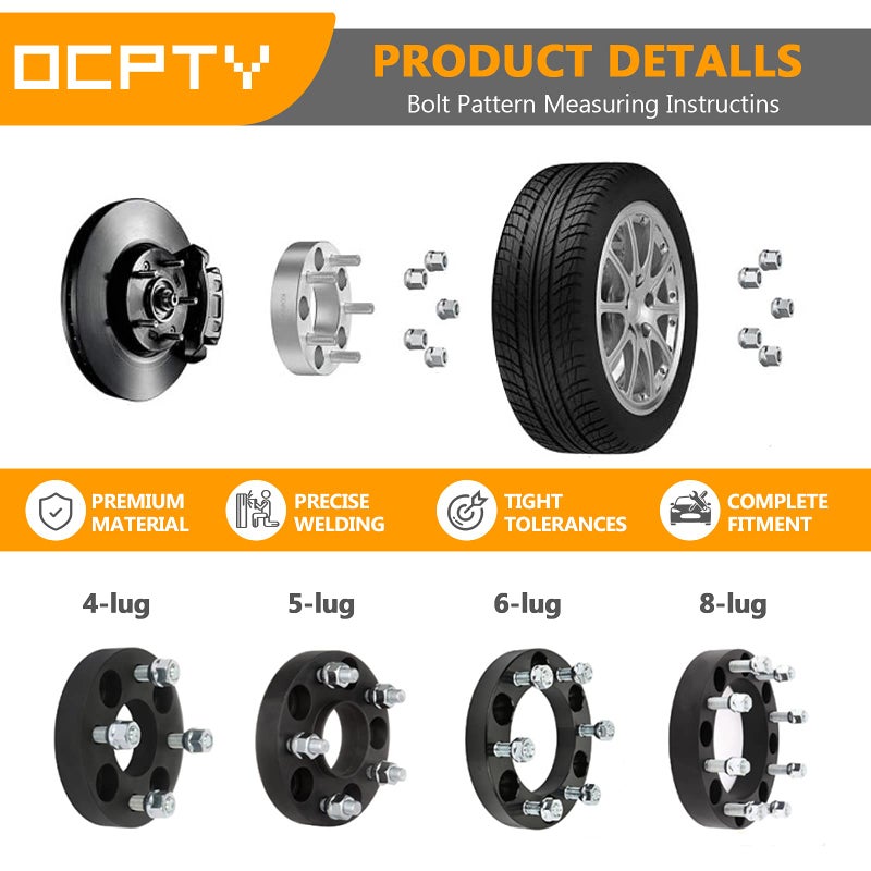 OCPTY فواصل عجلات OCPTY 5x135 إلى 5x135 بسمك 1.5 بوصة فواصل مزورة حقيقية بحجم خيط 14x2 وفتحة محور 87.1 مم تناسب 1997-2003 لفورد F-150 و1998-2002 لنافجيتور 2PCS - Image 2